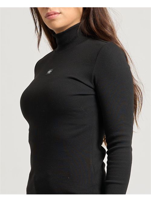 Maglia a collo alto Calvin Klein donna in cotone a costine CALVIN KLEIN | LV047D203GUB1